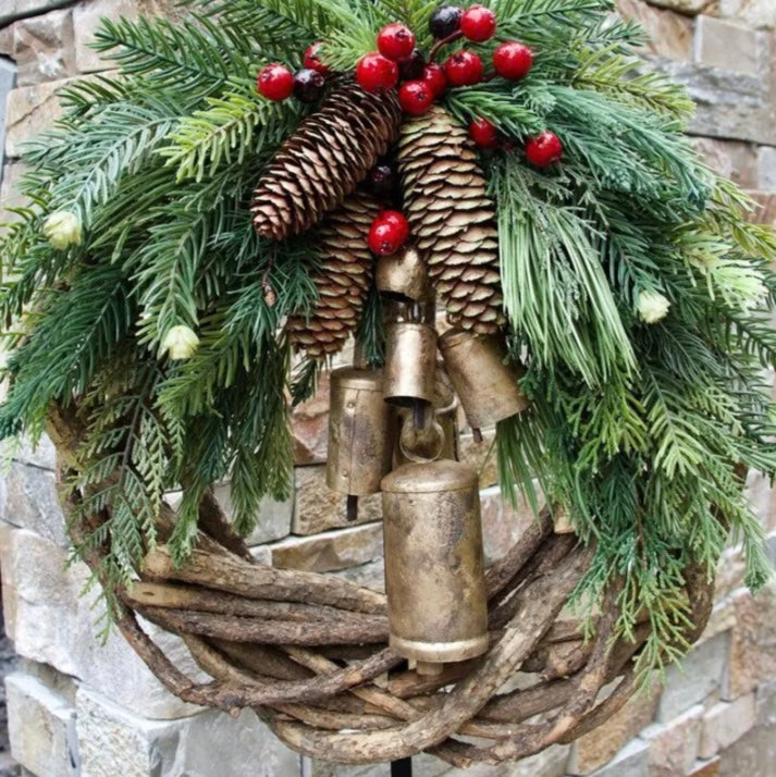 Elegant Best Choice Products Christmas Pine Cone Wreath