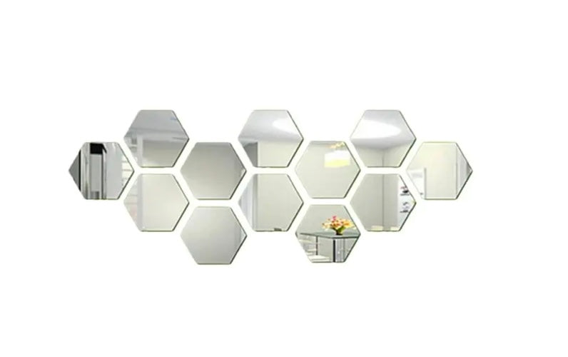 3D 12Pcs Mirror Wall Sticker Home Decor