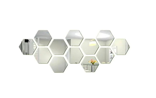 3D 12Pcs Mirror Wall Sticker Home Decor